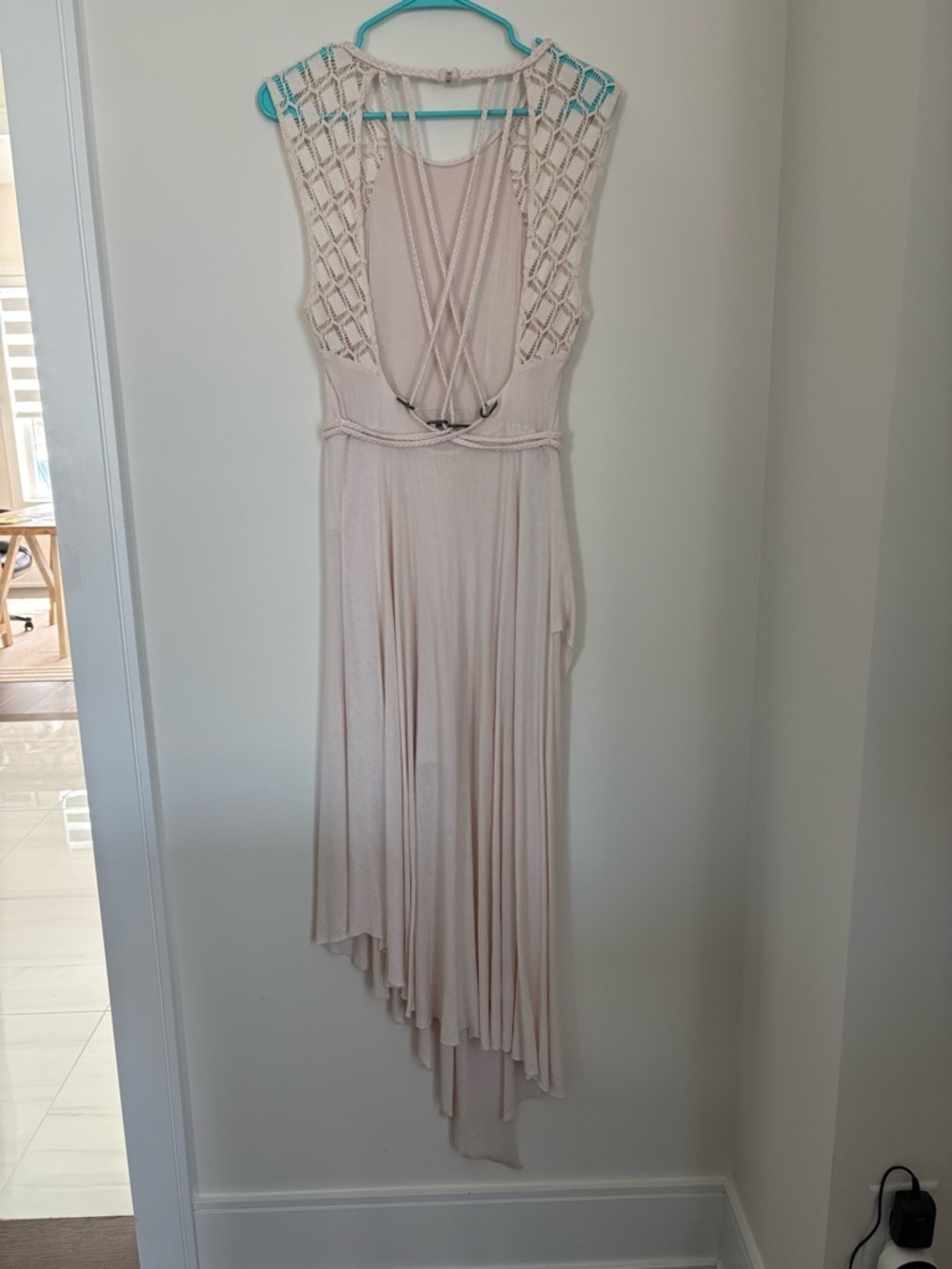 Free People Afternoon Delight Boho Lace Beachy Crochet Festival Dress Cream - Picture 5 of 8